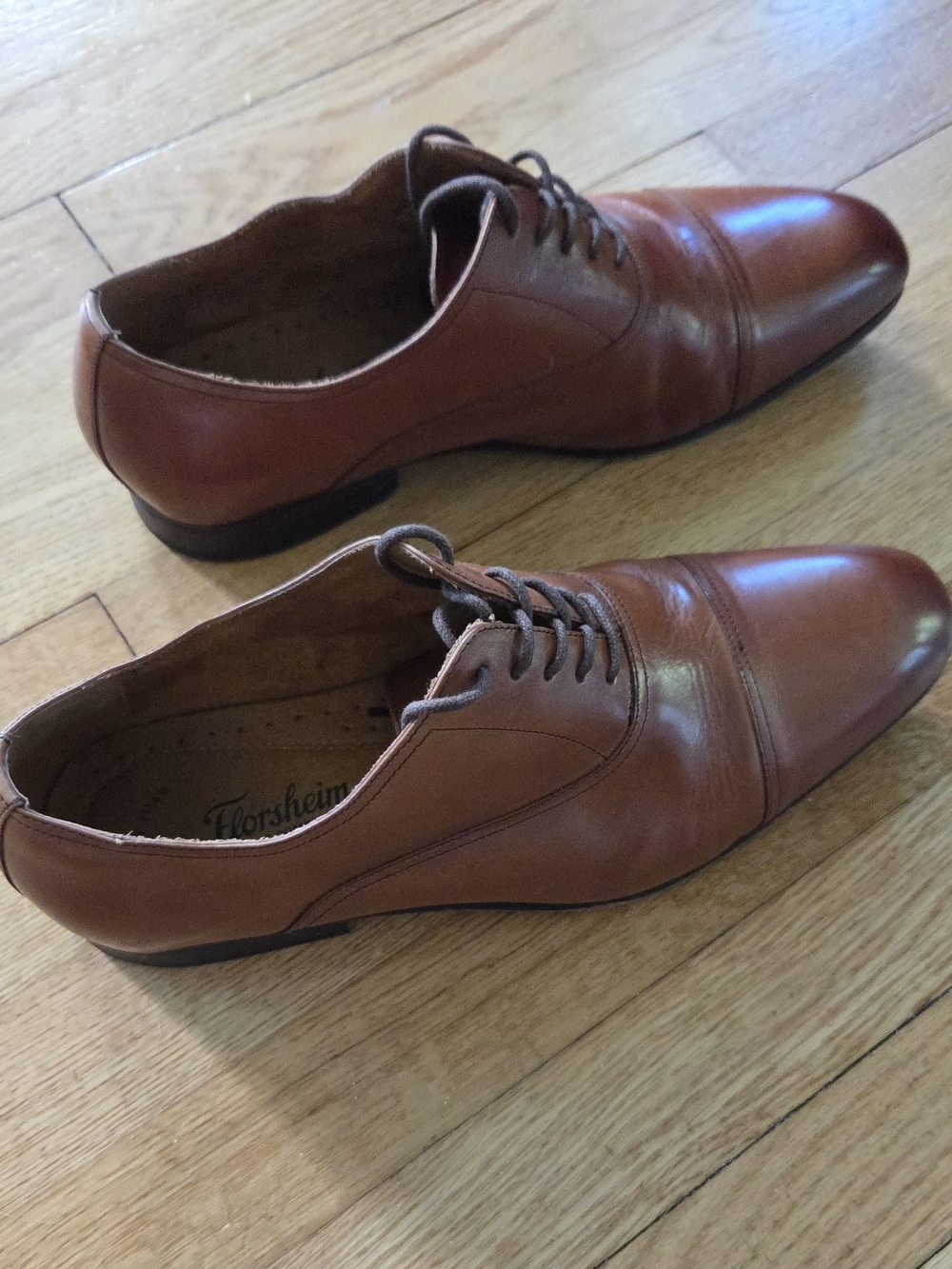 Florsheim Men’s Brown Leather Lace-Up Dress Shoes - Picture 4 of 5